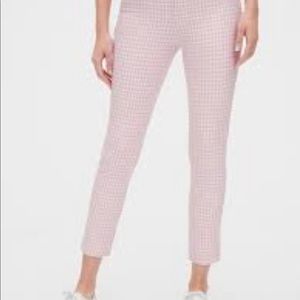 NWT Gap Signature Skinny Ankle Pants. Size 8 Petite. Pink gingham